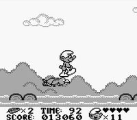 une photo d'Ã©cran de Les Schtroumpfs sur Nintendo Game Boy